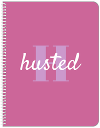 Thumbnail for Personalized Solid Color Notebook - Pink Background - Name Over Initial - Front View