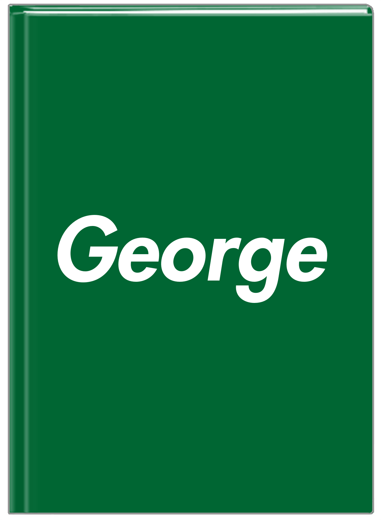 Personalized Solid Color Journal - Green Background - Front View