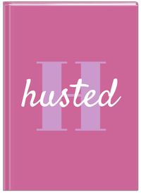 Thumbnail for Personalized Solid Color Journal - Pink Background - Name Over Initial - Front View