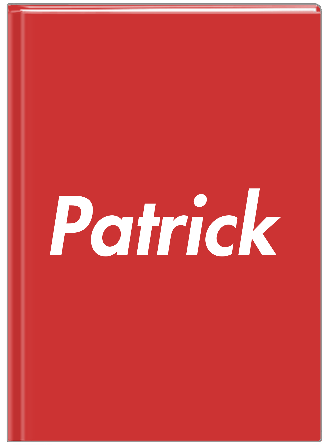 Personalized Solid Color Journal - Red Background - Front View