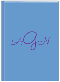 Thumbnail for Personalized Solid Color Journal - Blue Background - Monogram - Front View