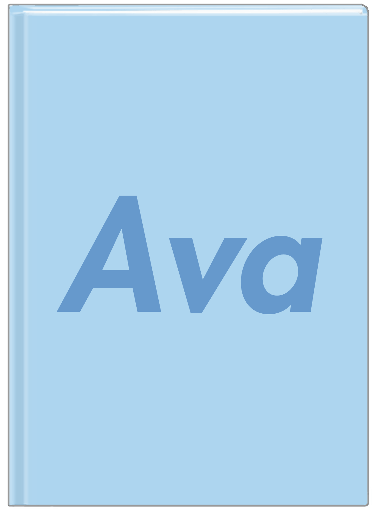 Personalized Solid Color Journal - Blue Background - Front View