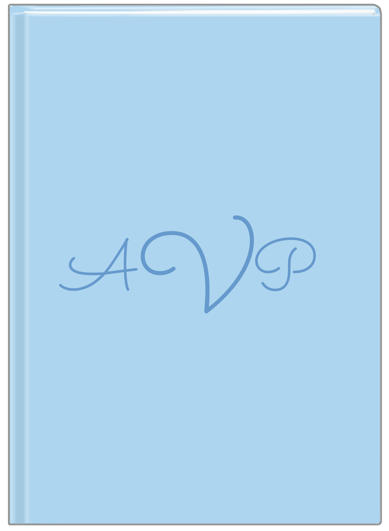 Personalized Solid Color Journal - Blue Background - Monogram - Front View