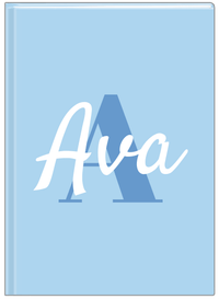 Thumbnail for Personalized Solid Color Journal - Blue Background - Name Over Initial - Front View