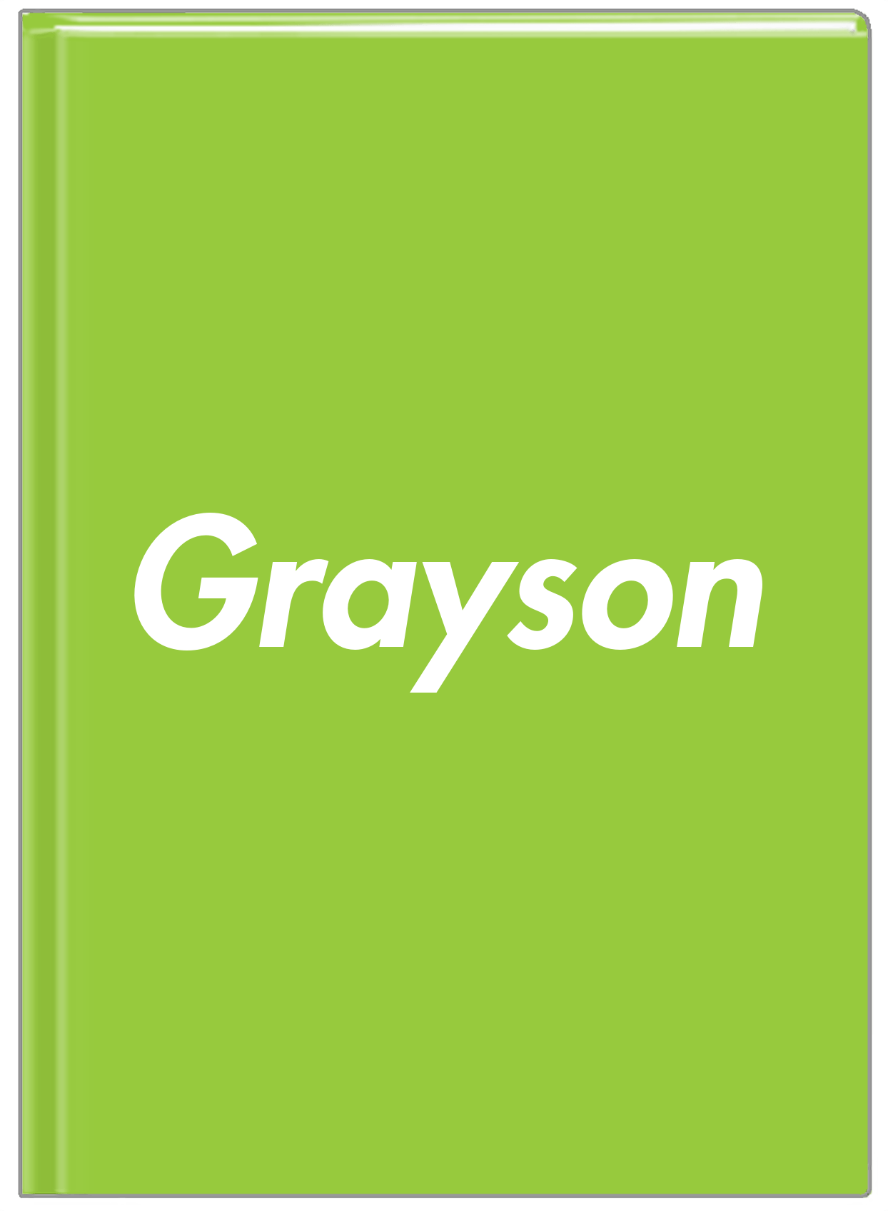 Personalized Solid Color Journal - Green Background - Front View