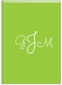Thumbnail for Personalized Solid Color Journal - Green Background - Monogram - Front View