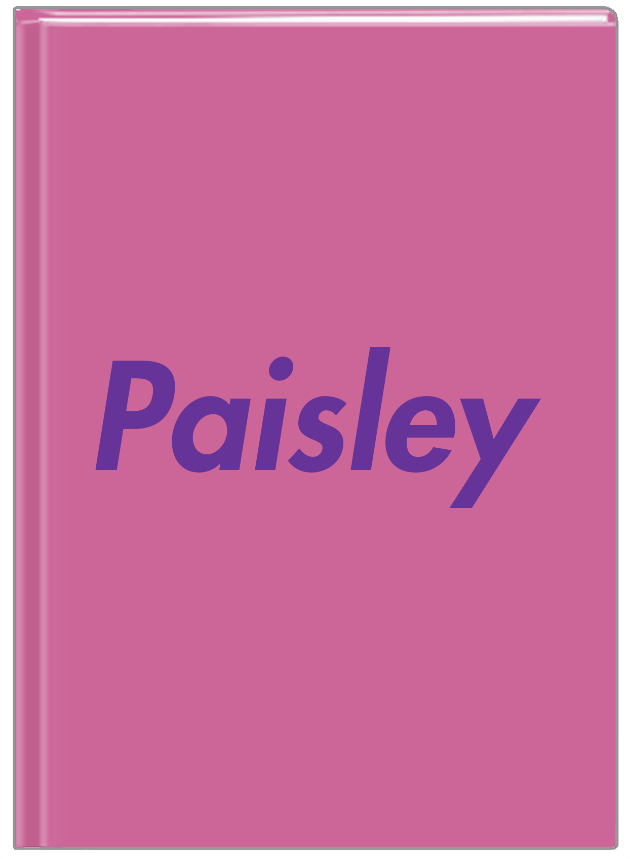 Personalized Solid Color Journal - Pink Background - Front View