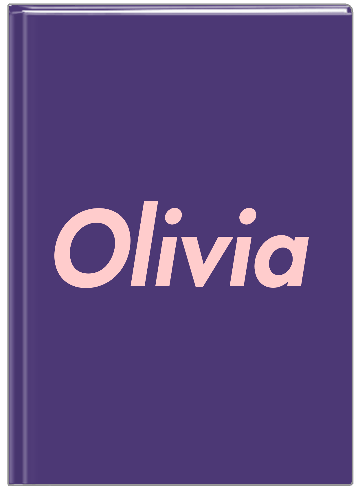 Personalized Solid Color Journal - Purple Background - Front View