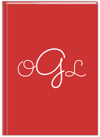 Thumbnail for Personalized Solid Color Journal - Red Background - Monogram - Front View