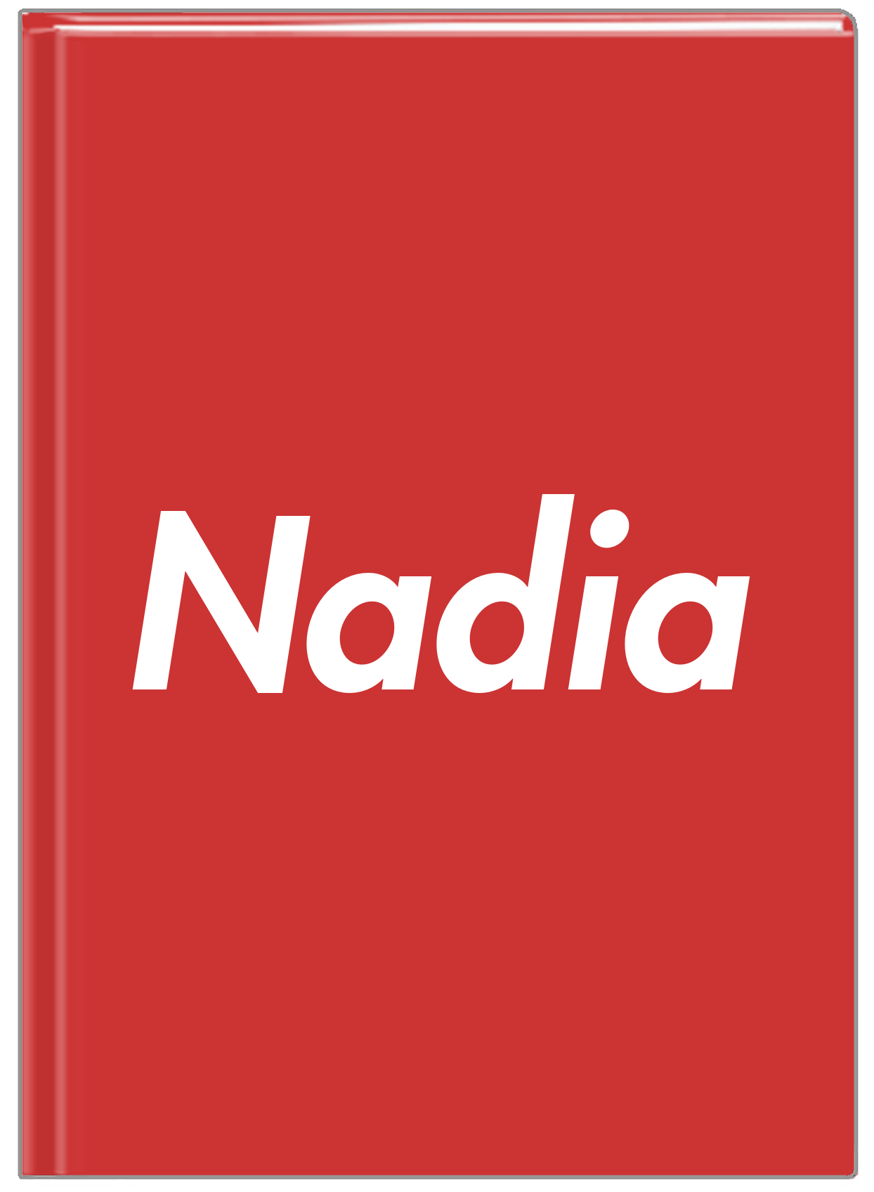 Personalized Solid Color Journal - Red Background - Front View