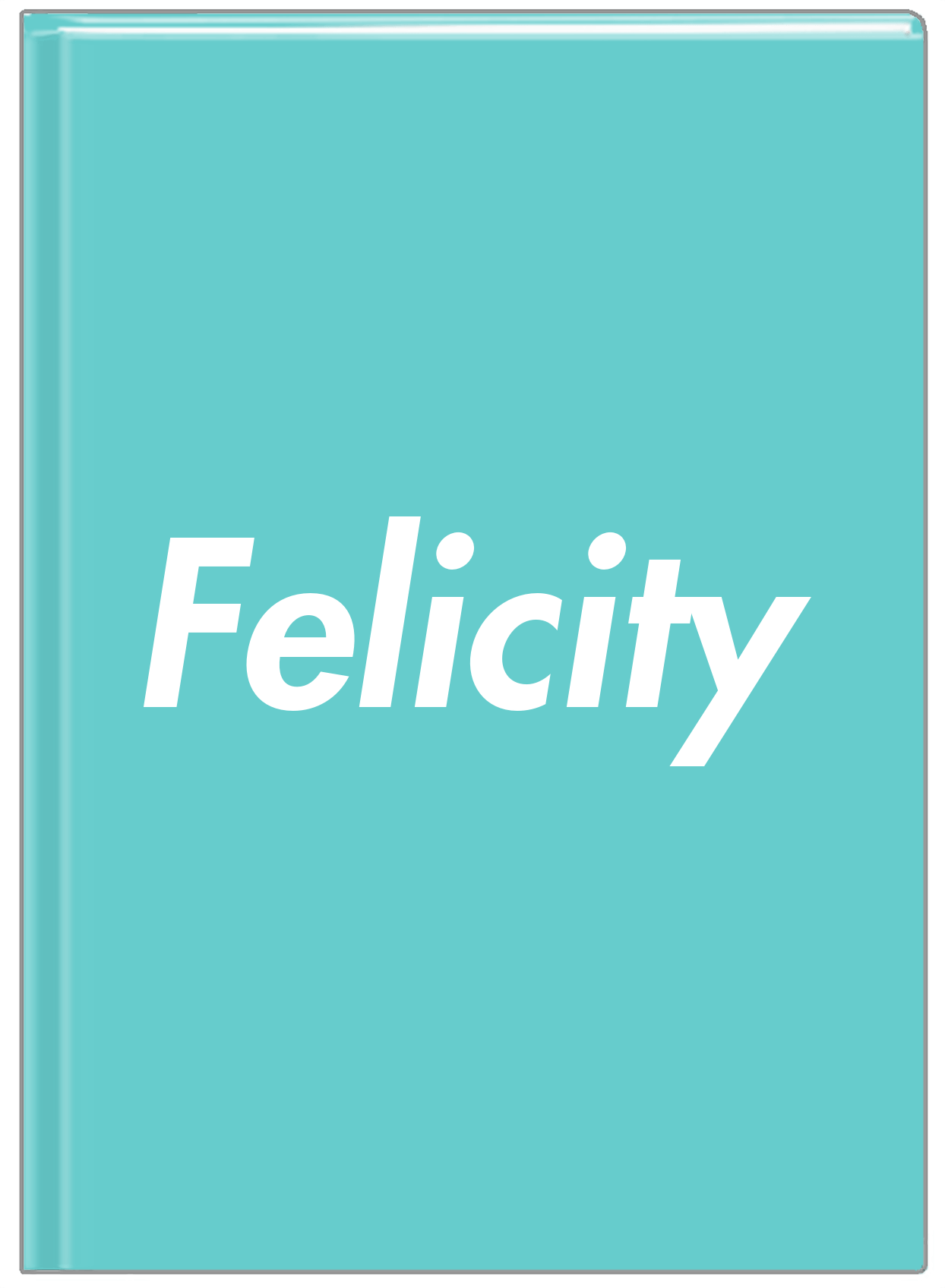 Personalized Solid Color Journal - Teal Background - Front View