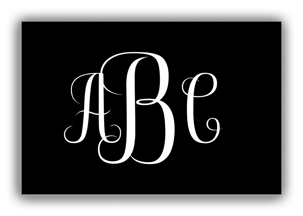 Personalized Solid Color Canvas Wrap & Photo Print - Black - Monogram - Front View