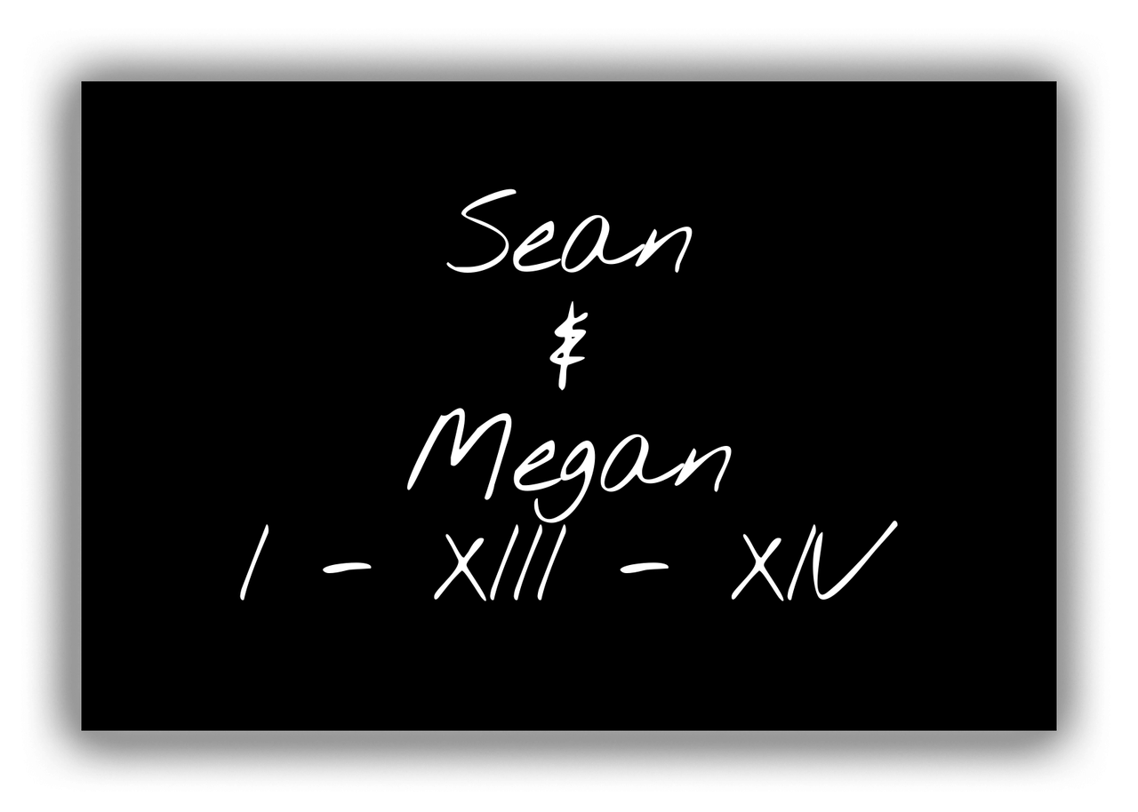 Personalized Solid Color Canvas Wrap & Photo Print - Black - Multi-Line Text - Front View