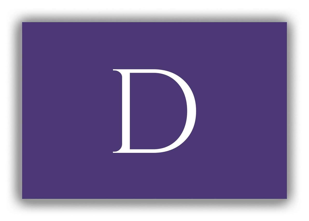 Personalized Solid Color Canvas Wrap & Photo Print - Indigo - Single Initial - Front View
