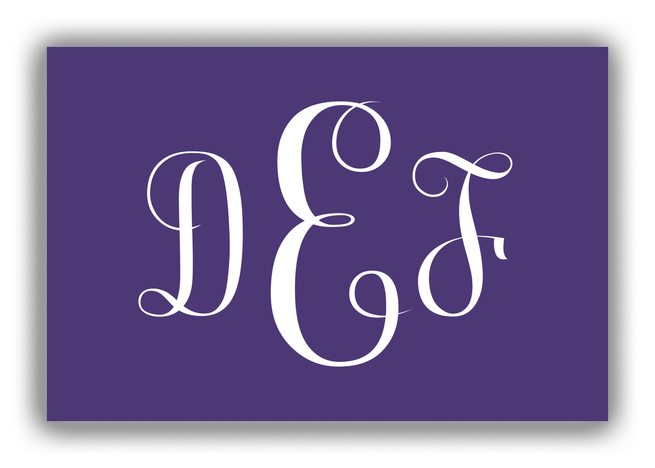 Personalized Solid Color Canvas Wrap & Photo Print - Indigo - Monogram - Front View