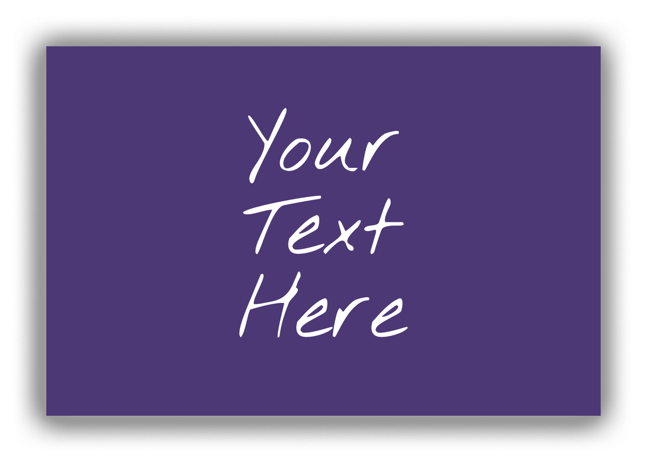 Personalized Solid Color Canvas Wrap & Photo Print - Indigo - Multi-Line Text - Front View