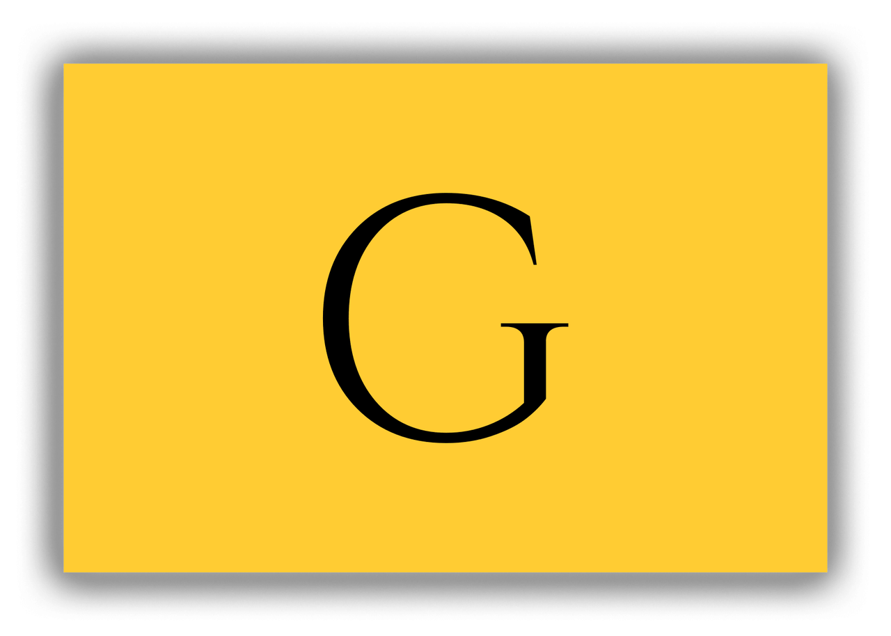 Personalized Solid Color Canvas Wrap & Photo Print - Yellow - Single Initial - Front View