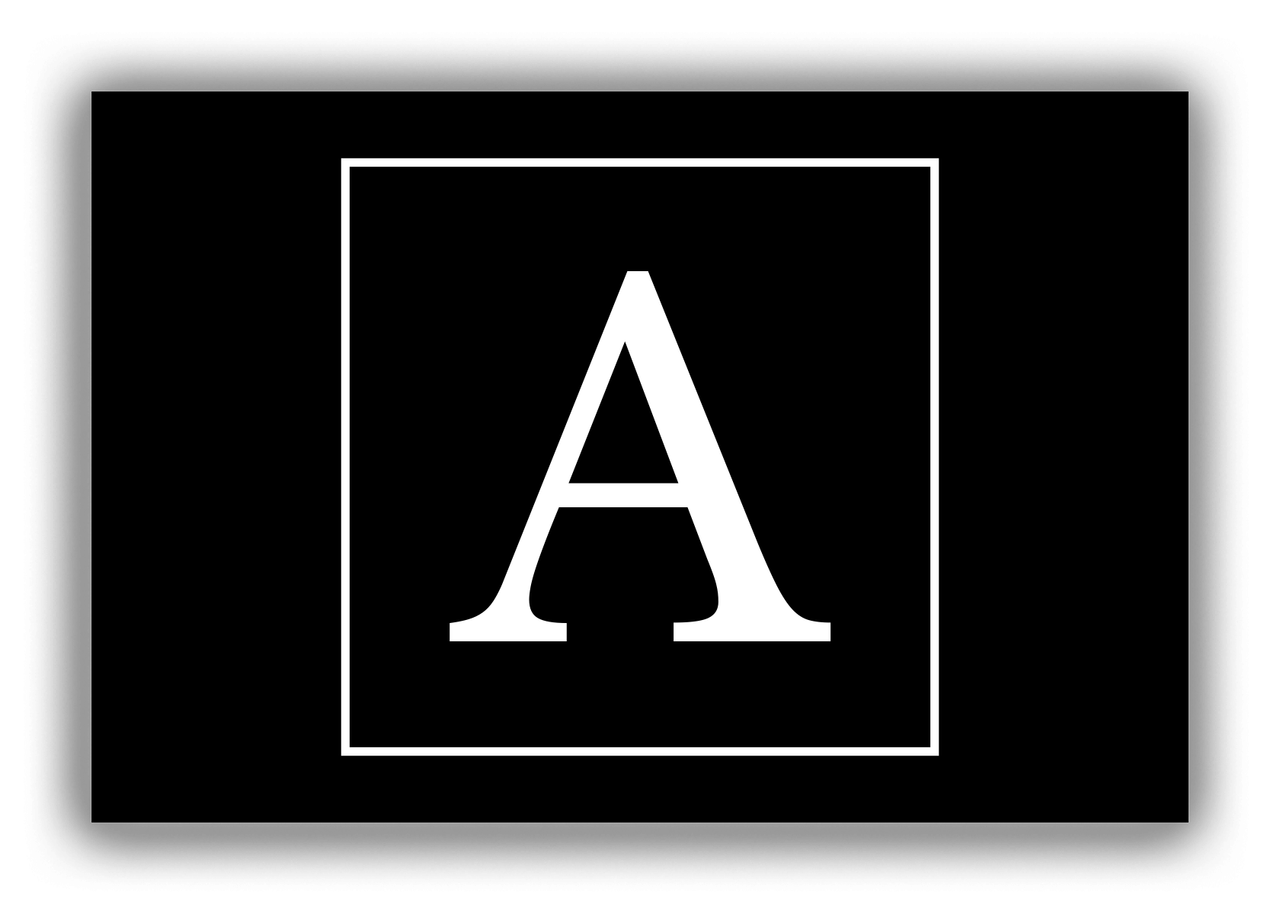 Personalized Solid Color Canvas Wrap & Photo Print II - Black - Square - Single Initial - Front View