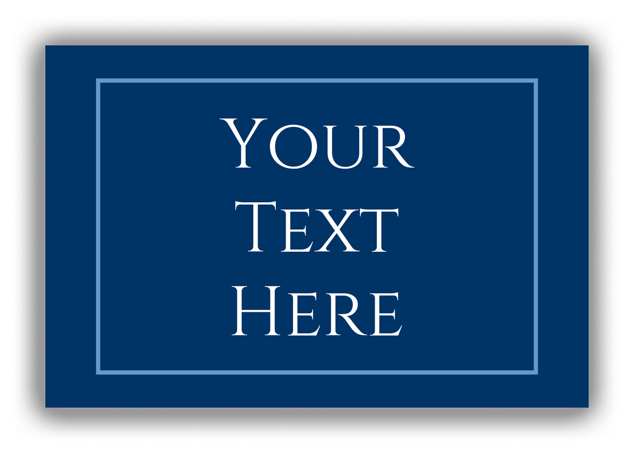 Personalized Solid Color Canvas Wrap & Photo Print II - Blue - Rectangle - Multi-Line Text - Front View