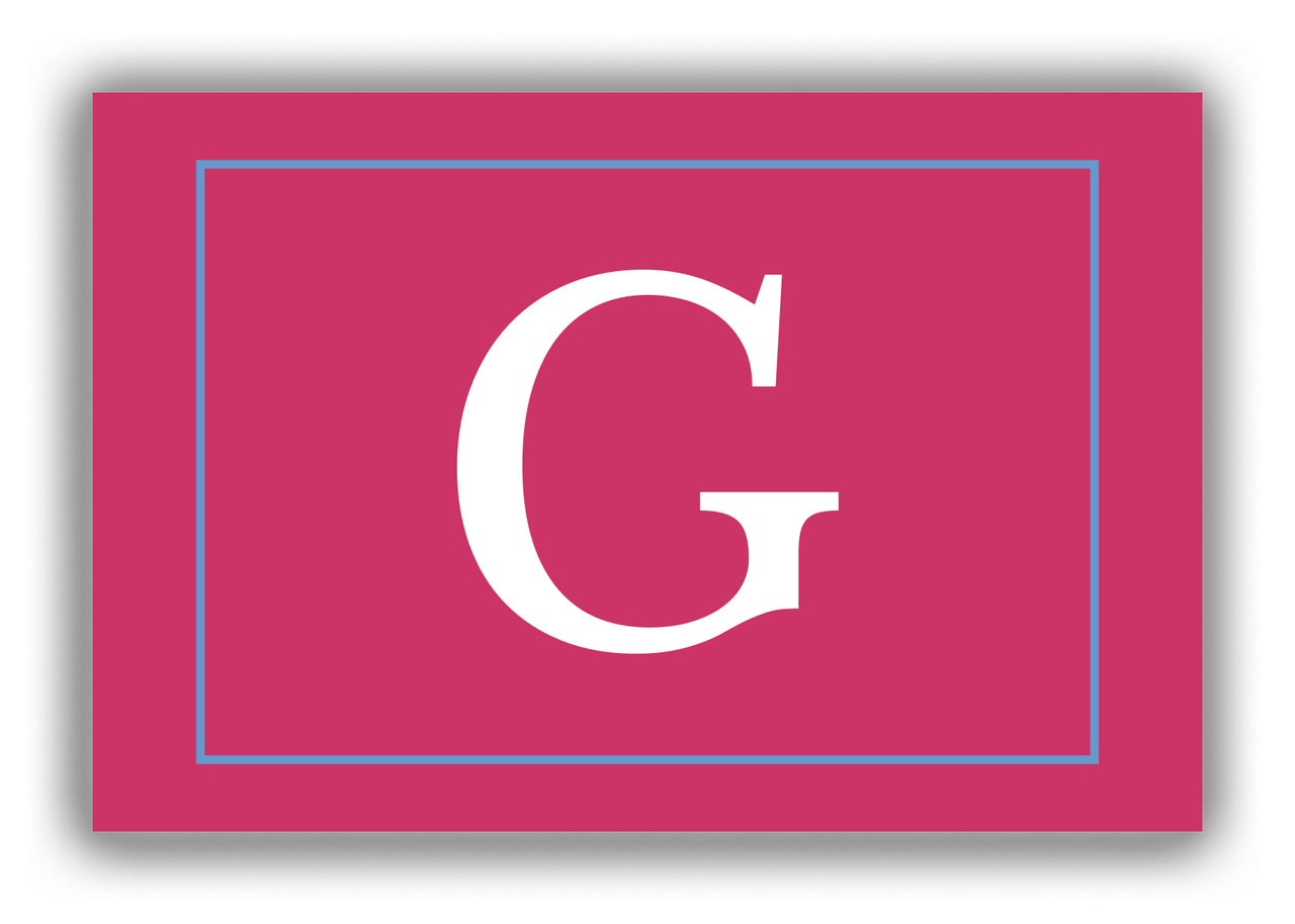 Personalized Solid Color Canvas Wrap & Photo Print II - Pink - Rectangle - Single Initial - Front View