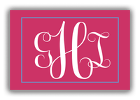 Thumbnail for Personalized Solid Color Canvas Wrap & Photo Print II - Pink - Rectangle - Monogram - Front View