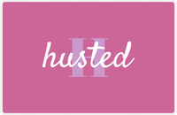 Thumbnail for Personalized Solid Color Placemat - Pink Background - Name Over Initial -  View