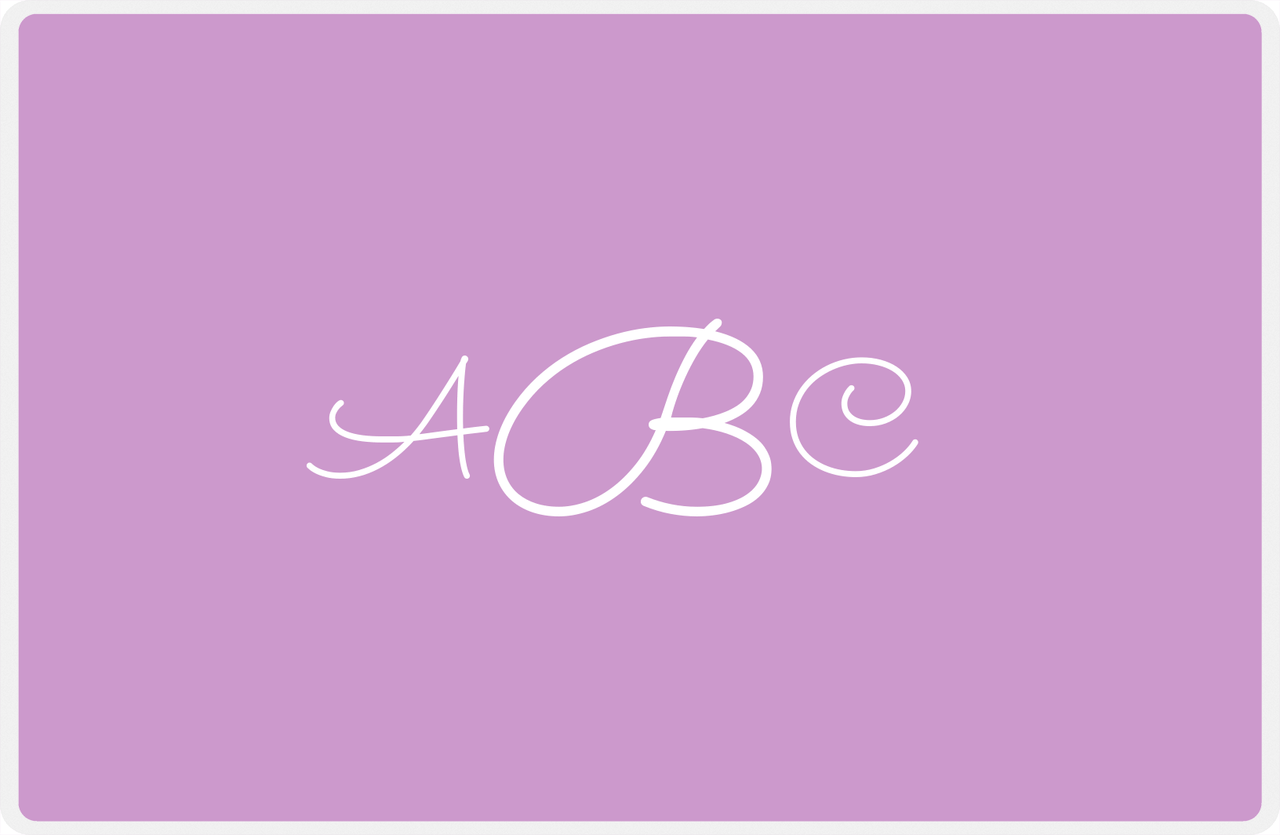 Personalized Solid Color Placemat - Purple Background - Monogram -  View