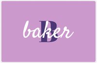 Thumbnail for Personalized Solid Color Placemat - Purple Background - Name Over Intitial -  View
