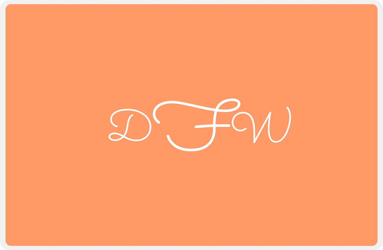 Personalized Solid Color Placemat - Orange Background - Monogram -  View