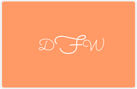 Thumbnail for Personalized Solid Color Placemat - Orange Background - Monogram -  View