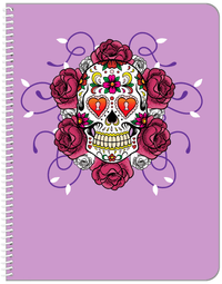 Thumbnail for Sugar Skulls Notebook - Purple Background - Front View