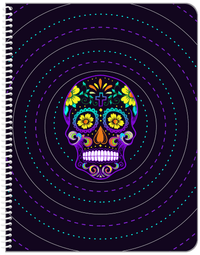 Thumbnail for Sugar Skulls Notebook - Purple Background - Front View