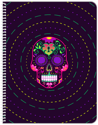 Thumbnail for Sugar Skulls Notebook - Purple Background - Front View