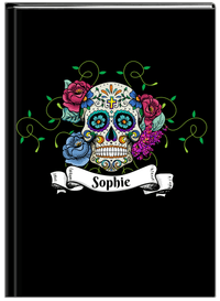 Thumbnail for Personalized Sugar Skulls Journal - Black Background - Front View