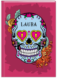 Thumbnail for Personalized Sugar Skulls Journal - Pink Background - Front View