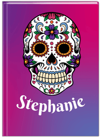 Thumbnail for Personalized Sugar Skulls Journal - Pink Background - Front View