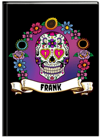 Thumbnail for Personalized Sugar Skulls Journal - Black Background - Front View