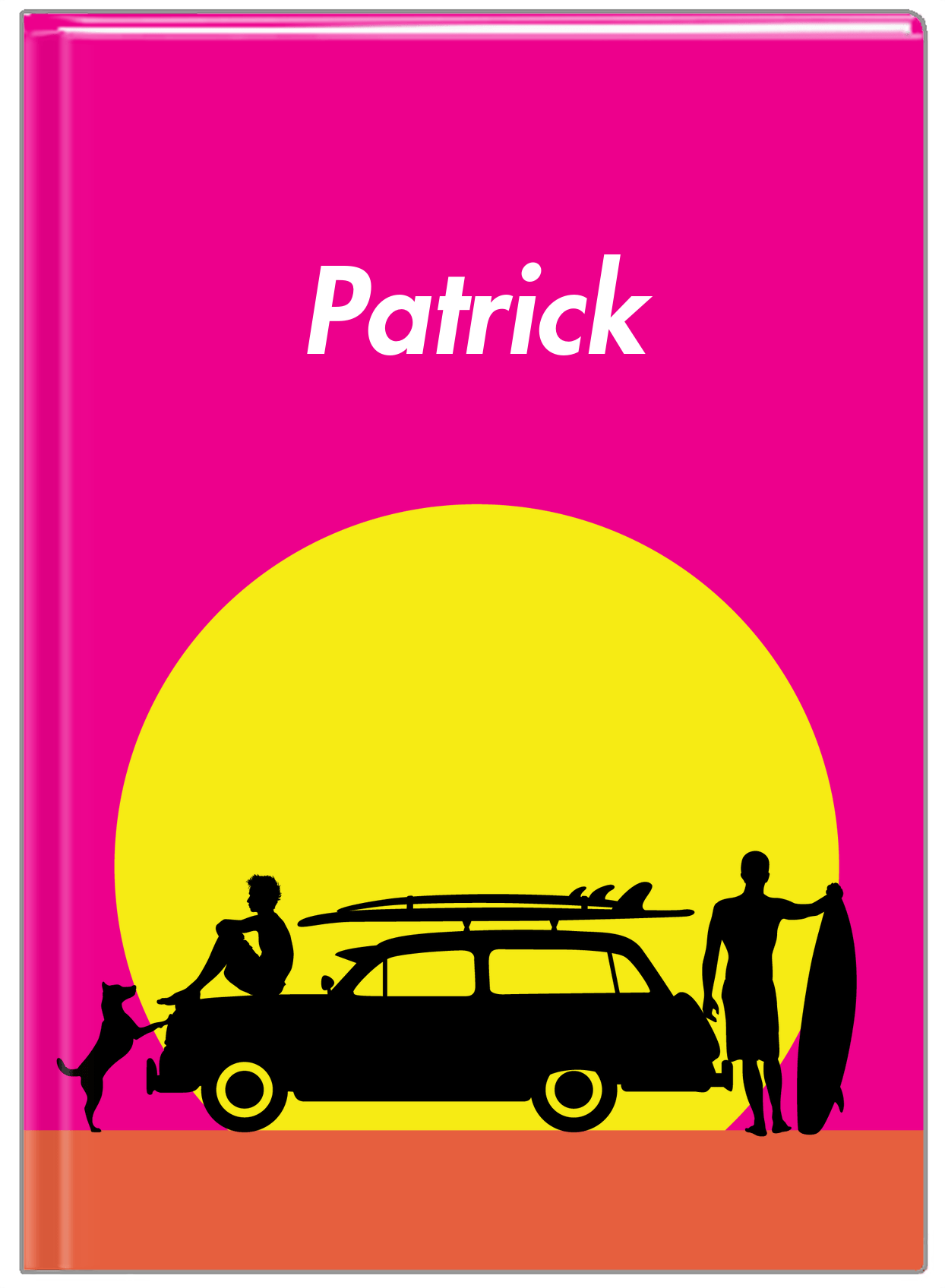 Personalized Surfing Journal II - Surfer Silhouette I - Front View