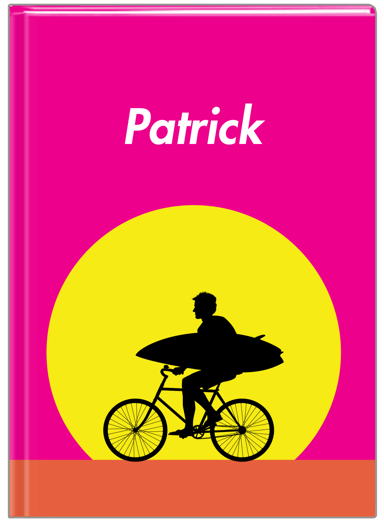 Personalized Surfing Journal II - Surfer Silhouette II - Front View