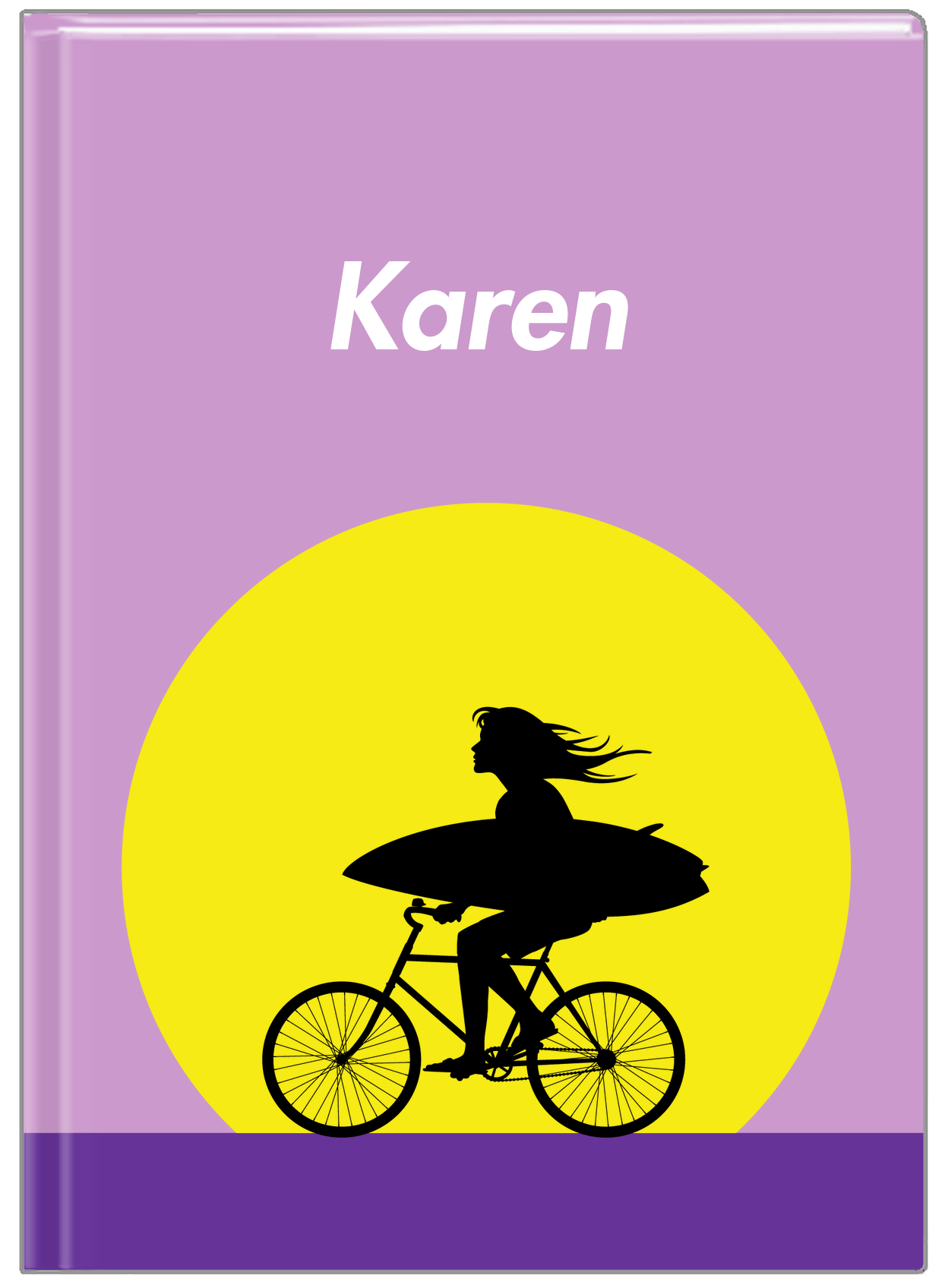 Personalized Surfing Journal III - Surfer Silhouette II - Front View