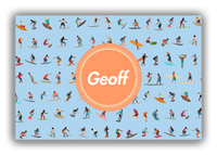 Thumbnail for Personalized Surfing Canvas Wrap & Photo Print VII - Blue Background - Circle Nameplate - Front View