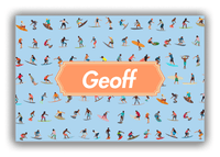 Thumbnail for Personalized Surfing Canvas Wrap & Photo Print VII - Blue Background - Decorative Rectangle Nameplate - Front View