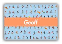 Thumbnail for Personalized Surfing Canvas Wrap & Photo Print VII - Blue Background - Ribbon Nameplate - Front View