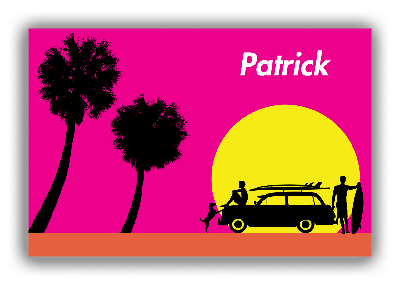Personalized Surfing Canvas Wrap & Photo Print VIII - Surfer Silhouette I - Front View