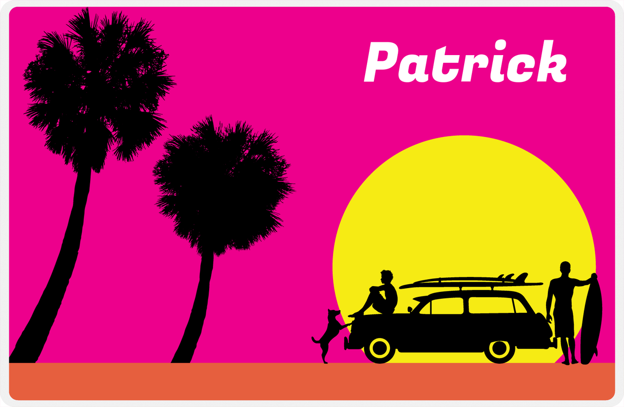 Personalized Surfing Placemat VIII - Surfer Silhouette I -  View