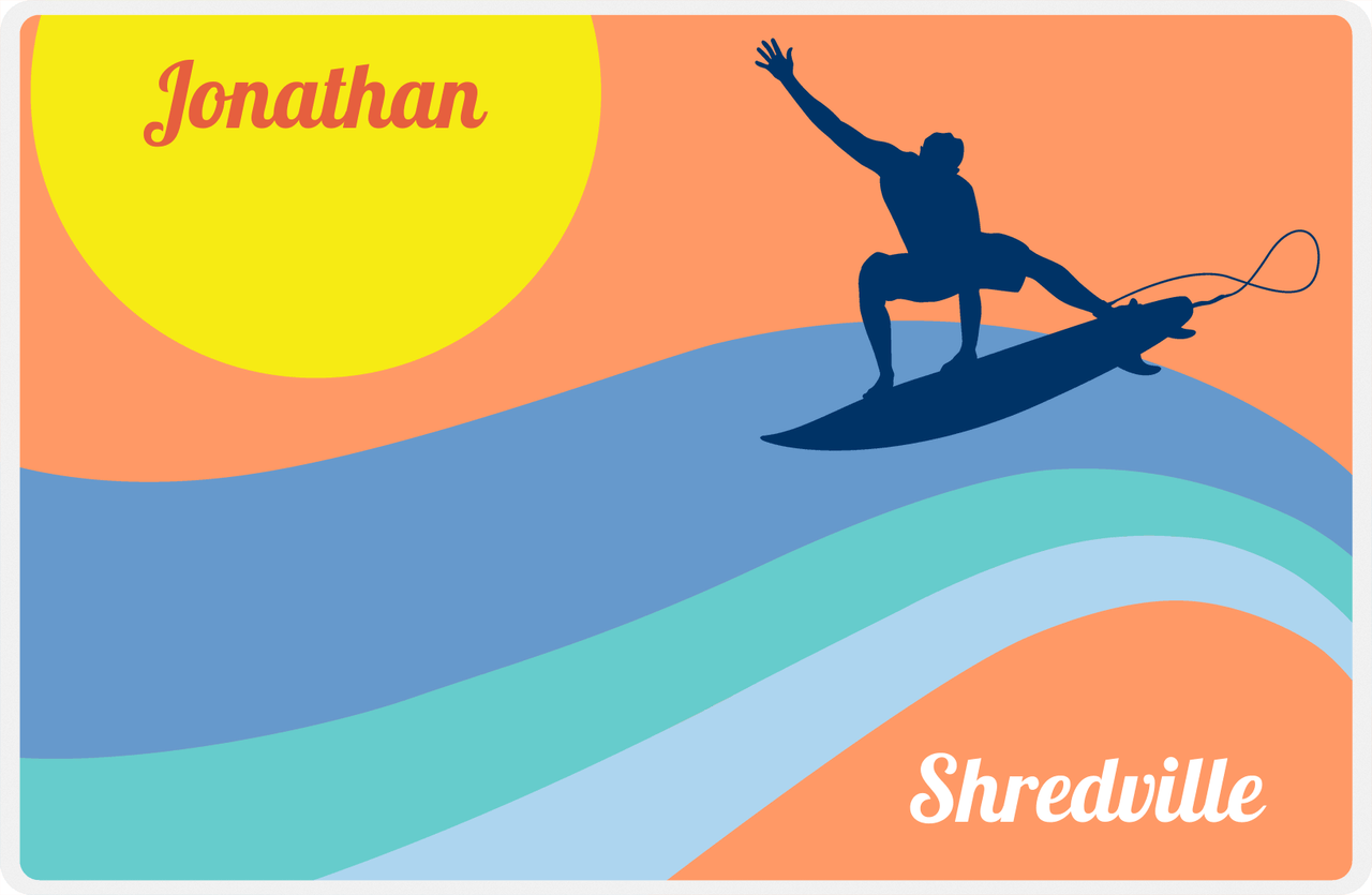 Personalized Surfing Placemat X - Surfer Silhouette I -  View