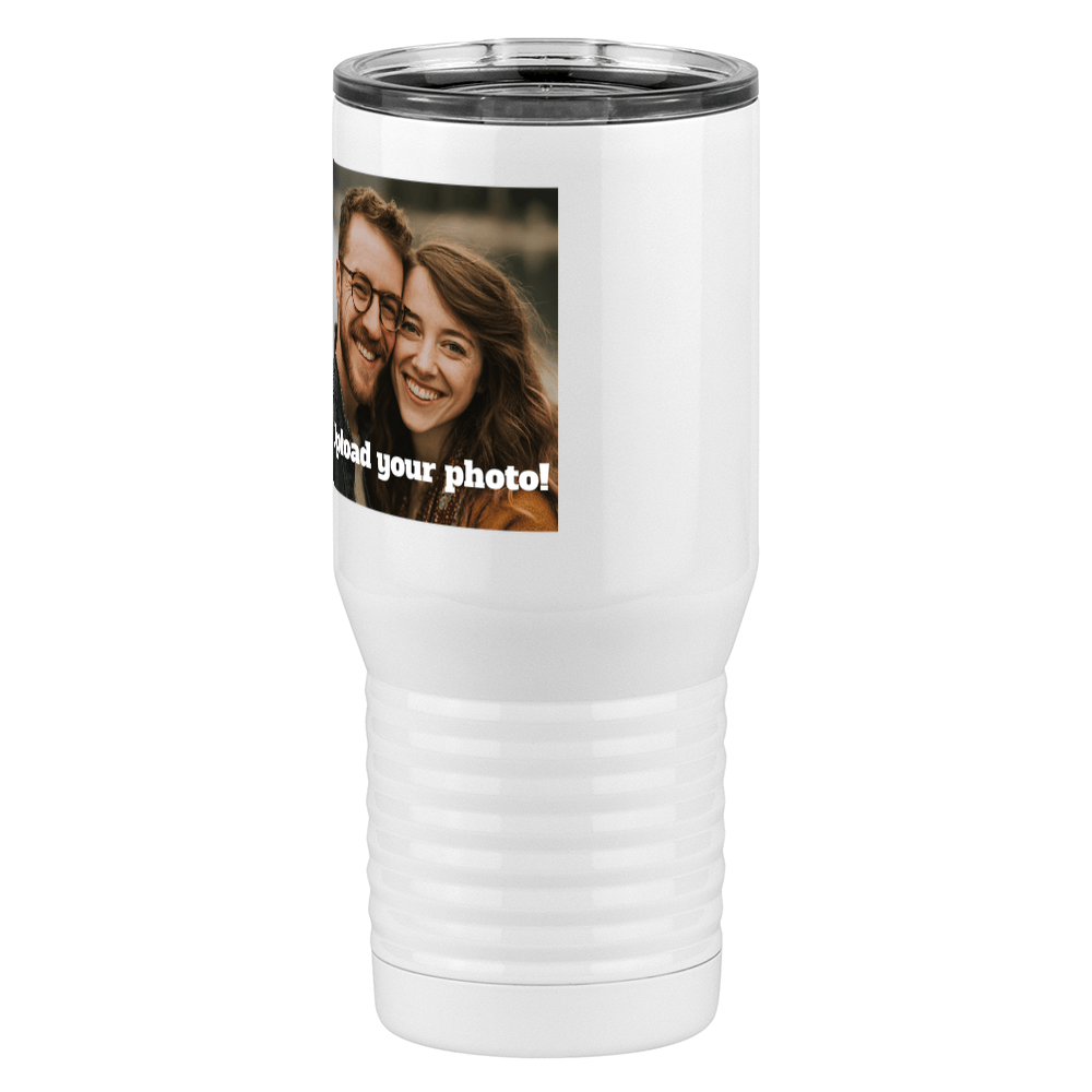 Personalized Tall Travel Coffee Mug (20 oz) - Upload Your Photo - Front Left View