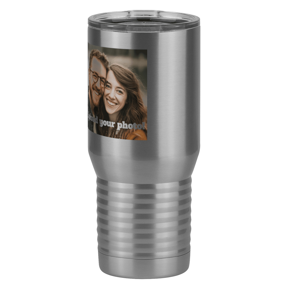 Personalized Tall Travel Coffee Mug (20 oz) - Upload Your Photo - Front Left View