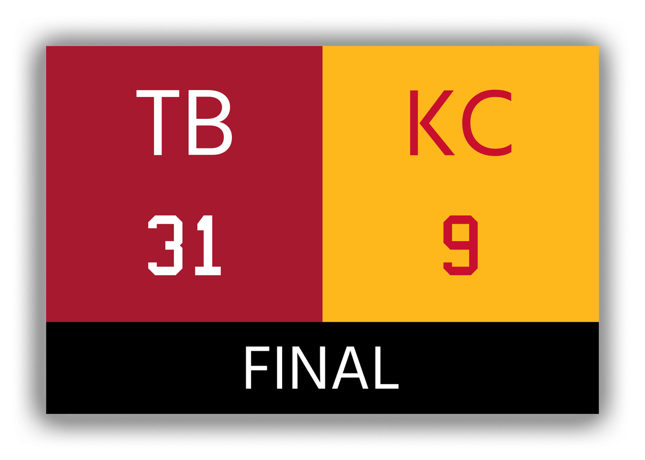 Tampa Bay vs Kansas City Canvas Wrap & Photo Print - 2020 2021 Football Championship - Front View