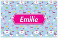Thumbnail for Personalized Tea Party Placemat IV - Party Pattern - Decorative Rectangle Nameplate -  View